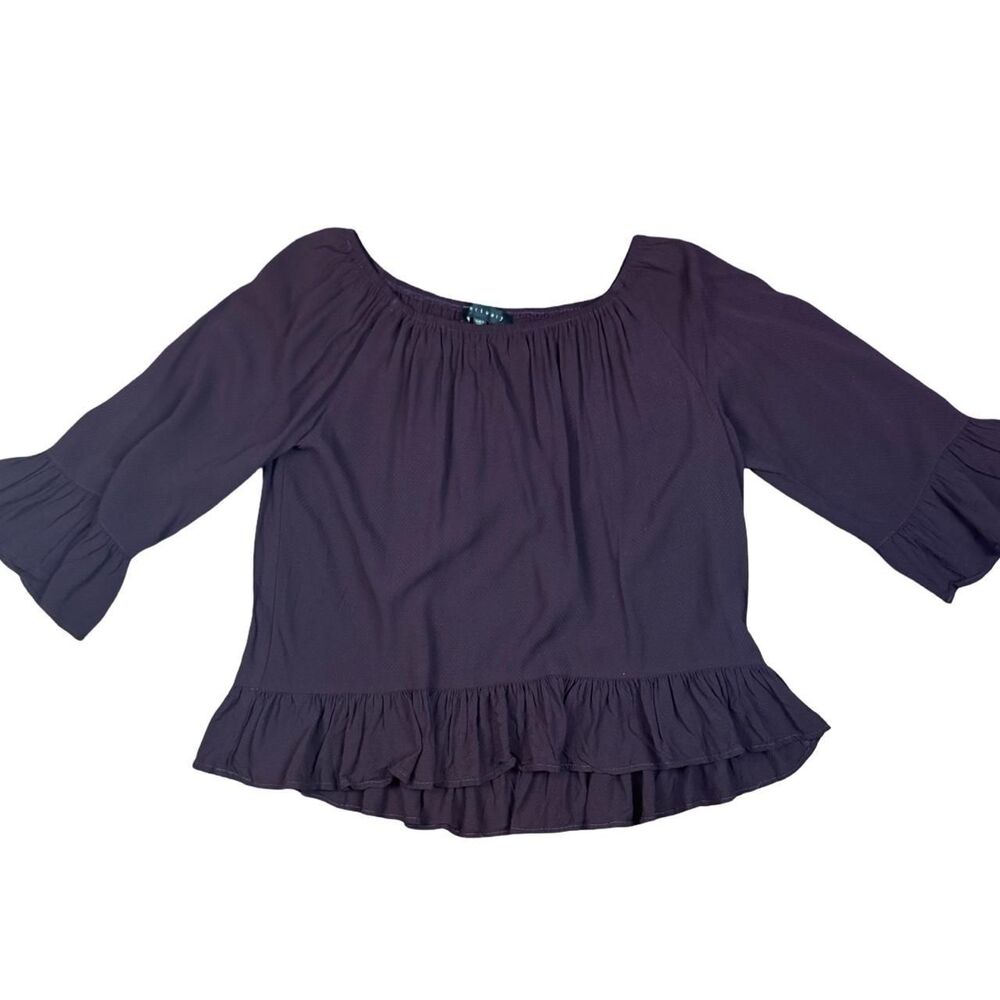 Sanctuary Women's Deep Wine Colored Flowy Blouse